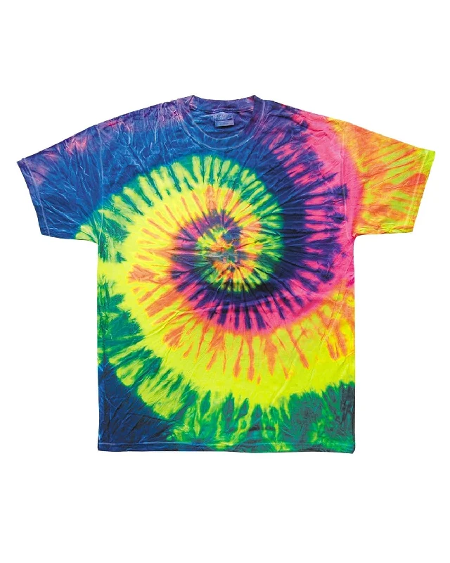 Tie-Dye 100% Cotton Tie-Dyed T-Shirt | Neon Rainbow