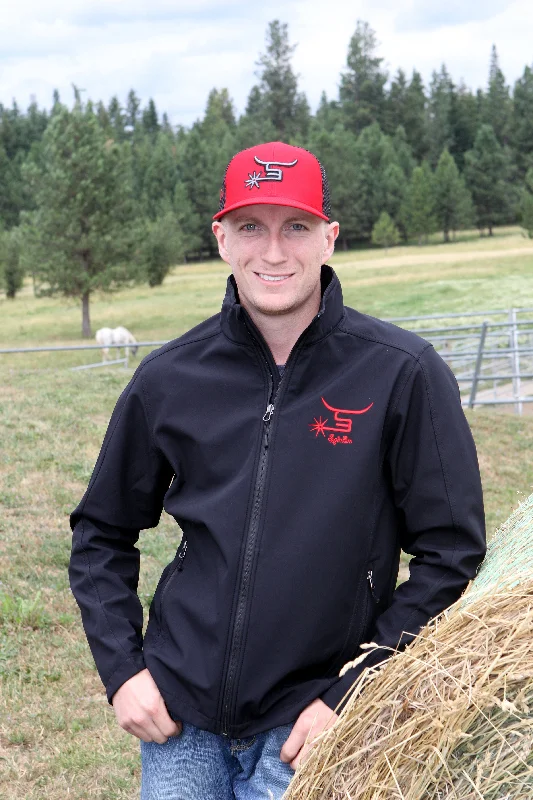 Men's Black Jacket Red Logo