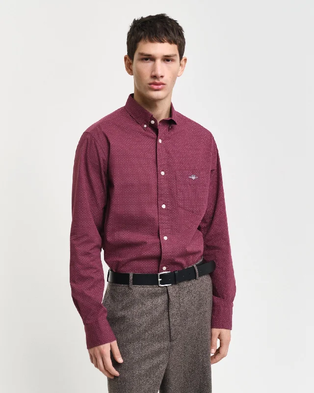 GANT Regular Micro Print Long Sleeve Shirt