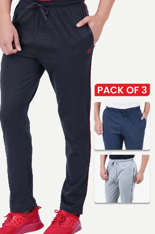 Track Pants - Jogging Bottoms For Mens Combo Pack Of 3 | Ariser