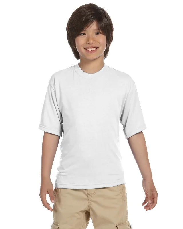 Jerzees Youth 100% Polyester Crew T-Shirt | White