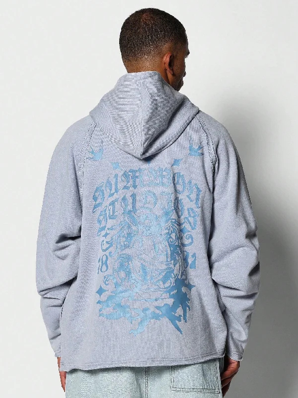 Overhead Hem Hoodie With Front And Back Graphic Print