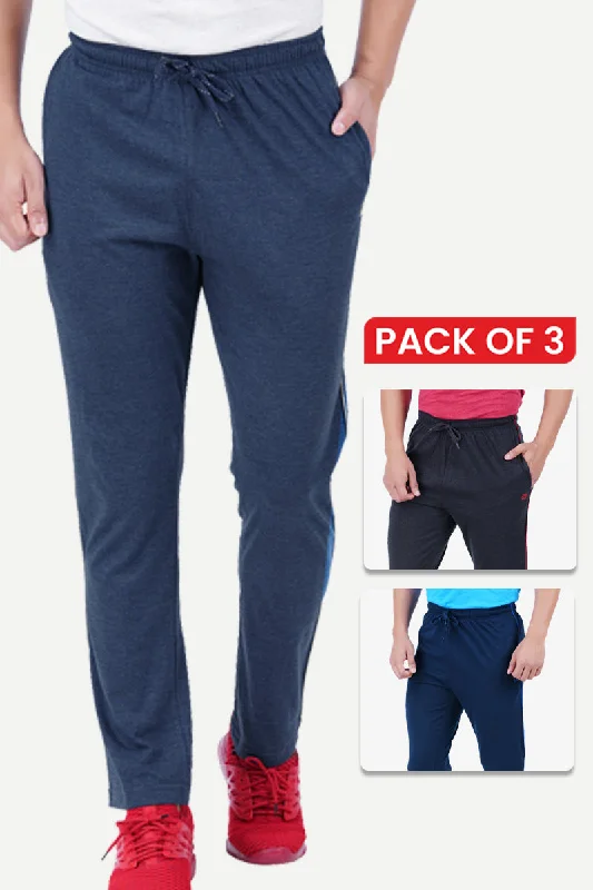 Track Pants - Jogging Bottoms For Mens Combo Pack Of 3 | Ariser