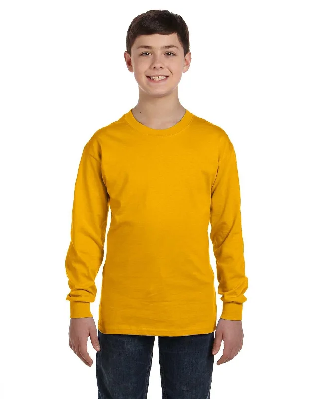 Gildan Youth Heavy Cotton Long Sleeve T-Shirt | Gold