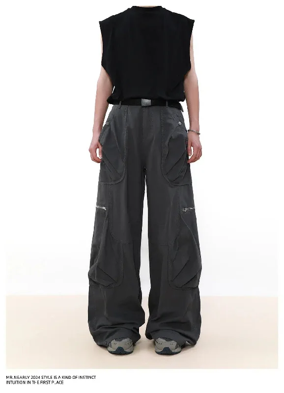 Pleated Pocket Cargo Pants