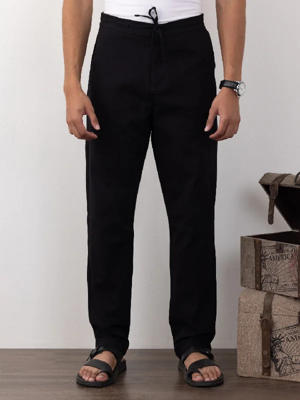 Black Plain Loose Pants