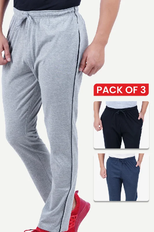 Track Pants - Jogging Bottoms For Mens Combo Pack Of 3 | Ariser