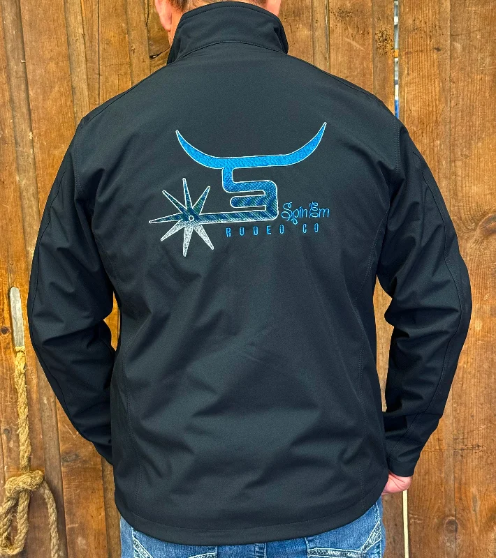 Men’s Black Jacket Blue Logo