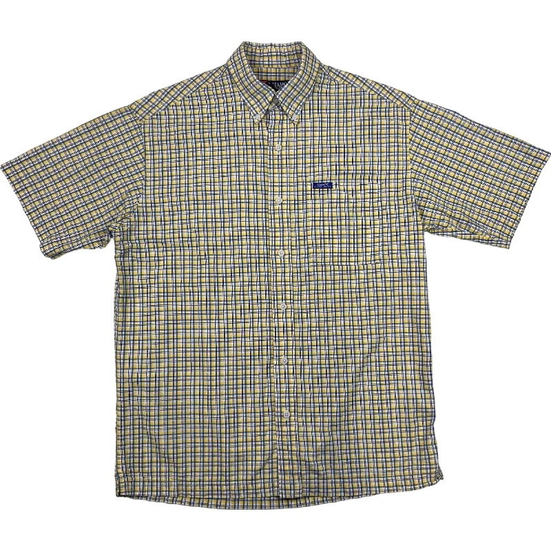 Chaps Ralph Lauren Checkered Short Sleeve Shirt Yellow Blue