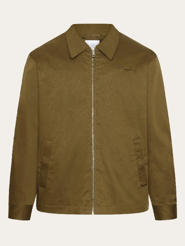 Canvas bomber jacket - GOTS - Dark Olive