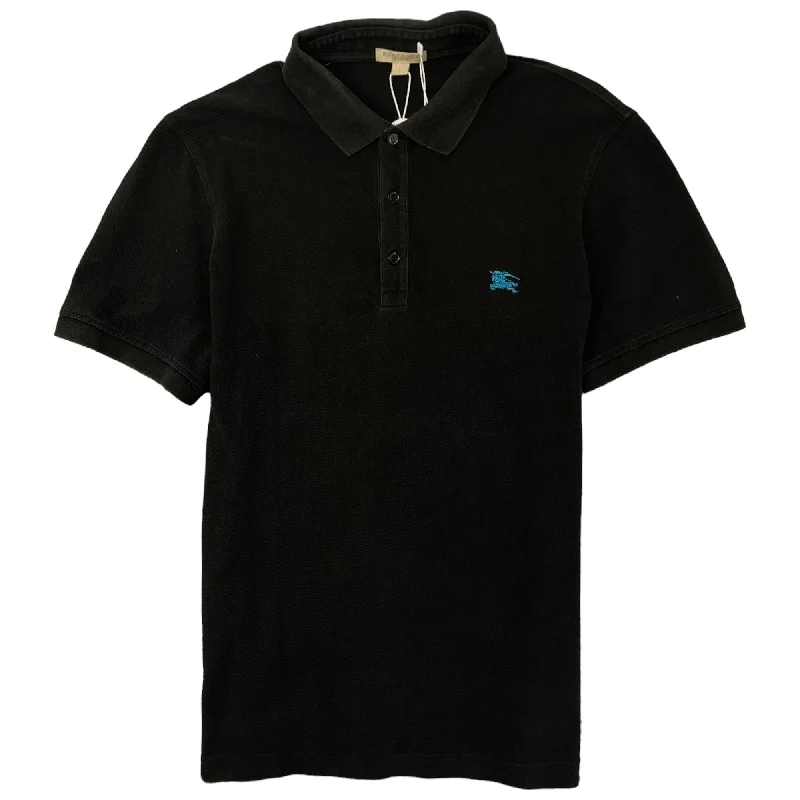 Men's Embroidered Logo Polo Shirt Black Size L