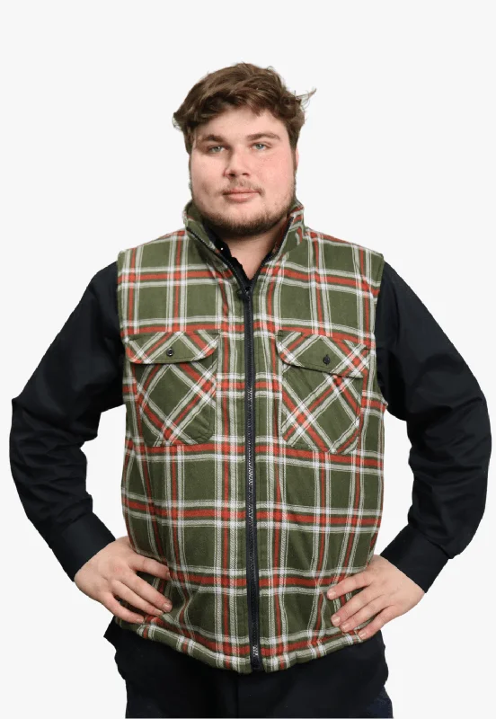 Pilbara Zipper Flannelette Quilted Vest