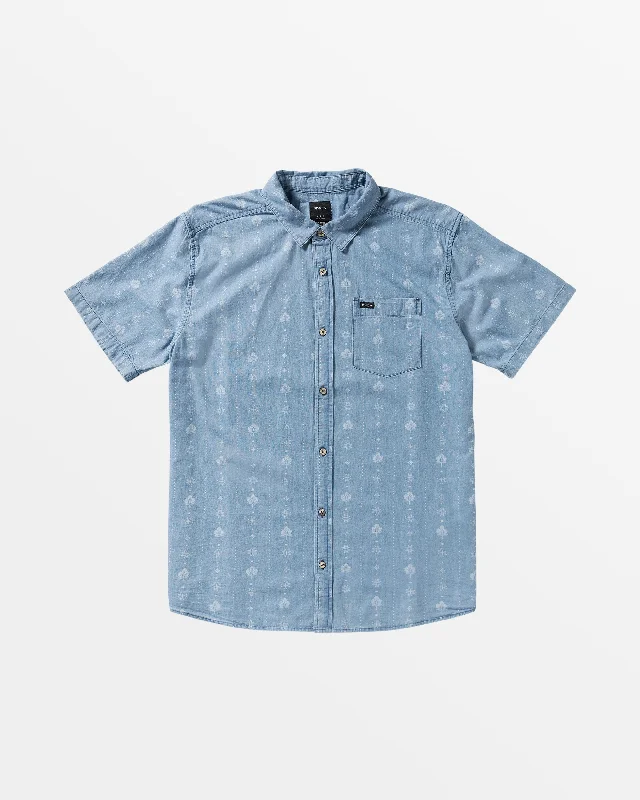 Frame Chambray Short Sleeve Woven Shirt - Chambray