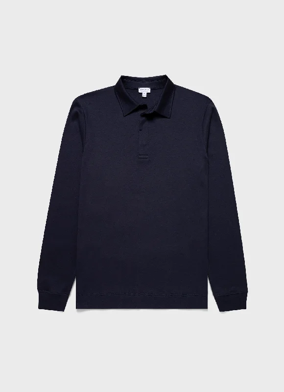 Men's Heavyweight Rugby Polo Shirt in Navy