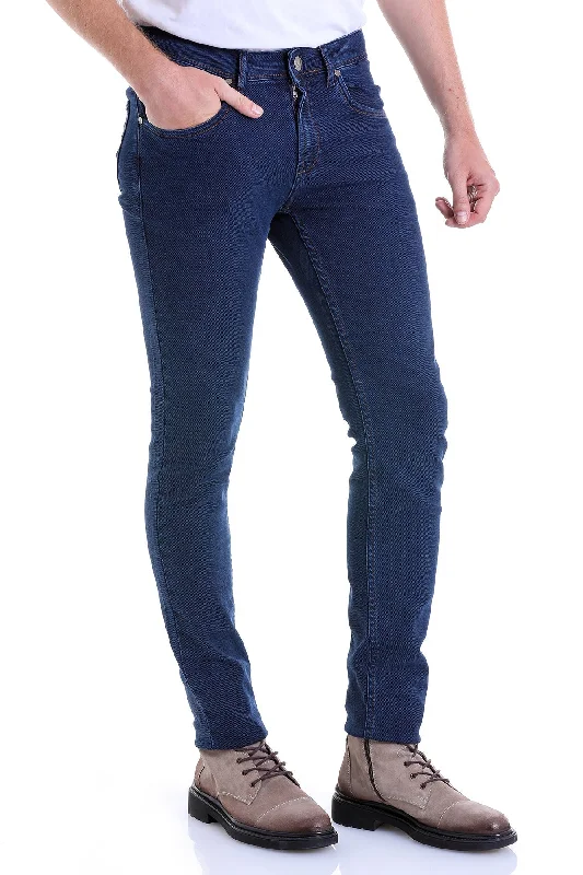 Slim Fit Cotton Low Waist Navy Denim