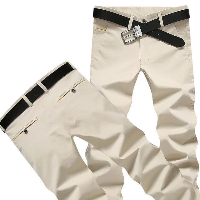 Light Khaki Casual Pants For Men