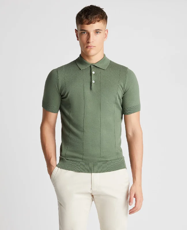 Knitted Cotton Short-Sleeve Polo