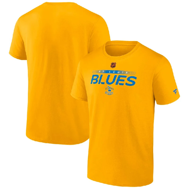 ST. LOUIS BLUES FANATICS REVERSE RETRO LOGO TEE - YELLOW