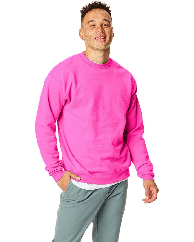 Hanes 50/50 Crewneck Sweatshirt | Safety Pink