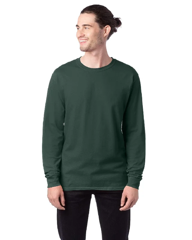 Hanes ComfortSoft Cotton Long Sleeve T-Shirt | Athletic Dk Gren