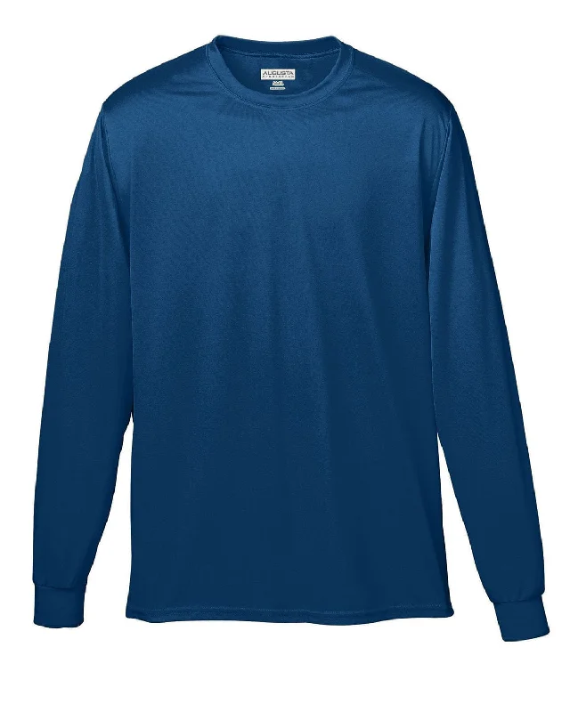 Augusta Long Sleeve Moisture Wicking T-Shirt | Navy