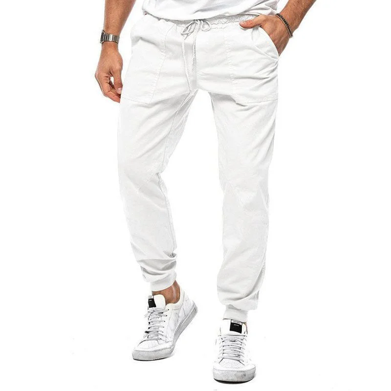 Relaxed Men's Casual Pants in Solid Color Design