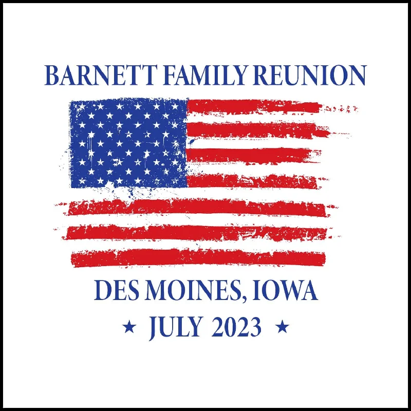 American Flag Family Reunion T-Shirt Design R2-7