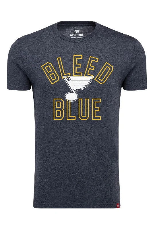 ST. LOUIS BLUES SPORTIQE BLEED BLUE COMFY TEE- NAVY