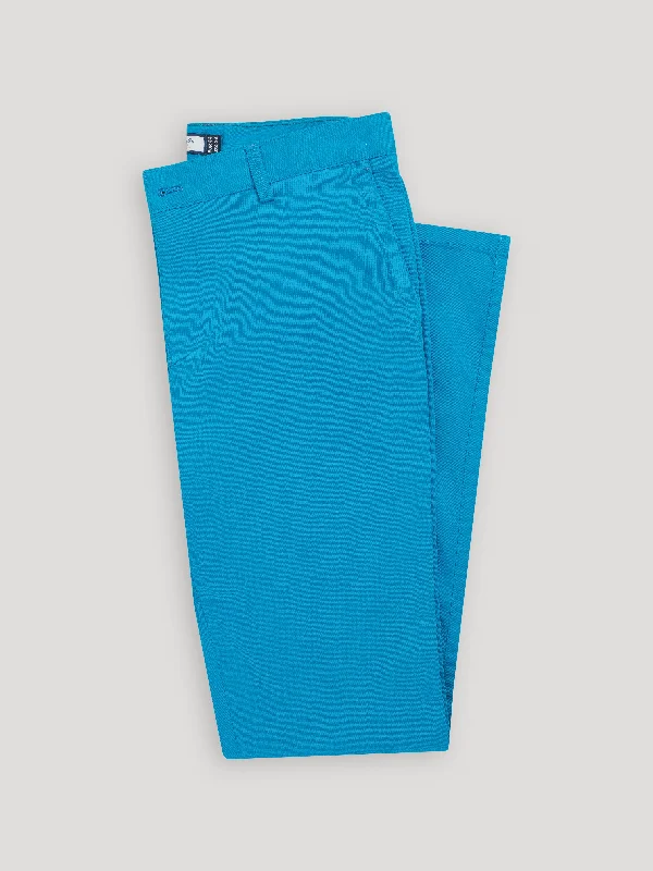 Everyday Pants | Modern Fit | 100% Cotton | Stretch | Tapered Bottom | Turquoise