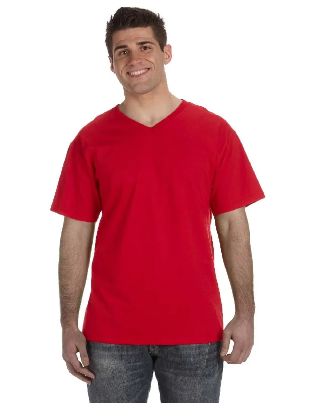 Fruit of the Loom 5 oz. 100% Heavy Cotton HD V-Neck T-Shirt | True Red