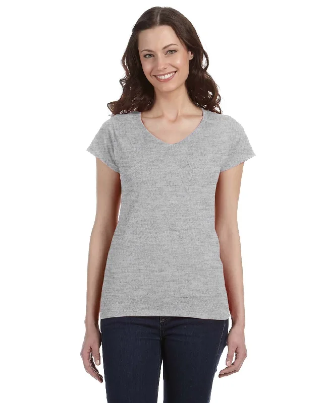 Gildan Ladies SoftStyle V-Neck T-Shirt | Rs Sport Grey