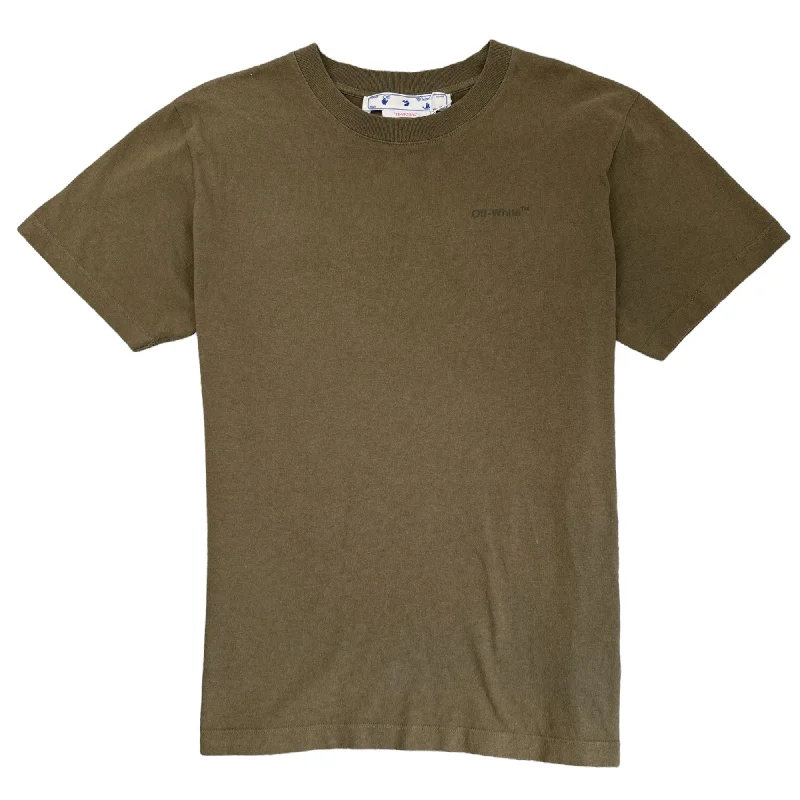 Men's Diagonal Logo T-Shirt Khaki Size L