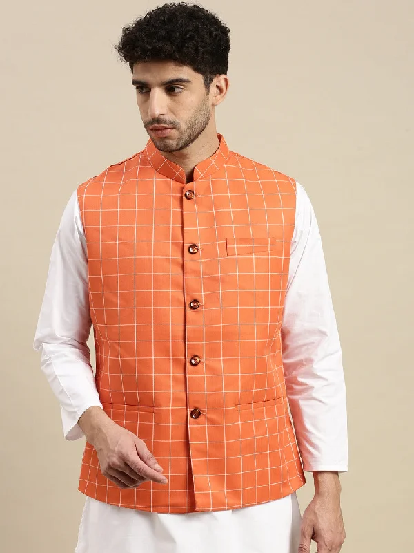 Men Ethnic Jacket Orange DC2