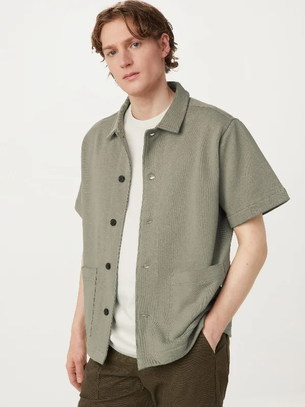 The Short Sleeve Overshirt in Vetiver Green