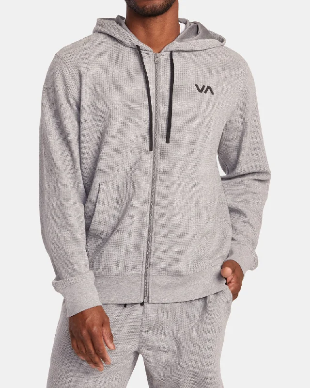 C-Able Waffle Knit Zip Hoodie - Heather Grey