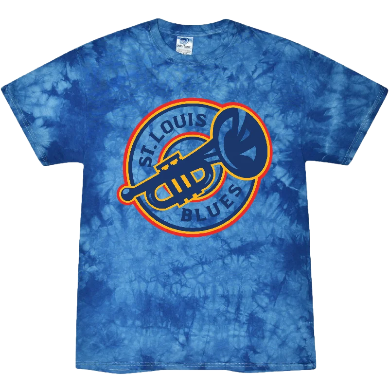 ST. LOUIS BLUES SERIES SIX RETRO TRUMPET TIE-DYE TEE