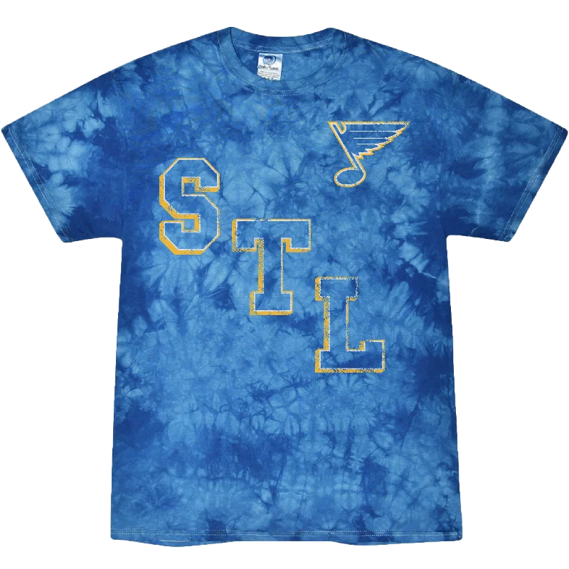 ST. LOUIS BLUES SERIES SIX STL DIAGONAL TIE DYE TEE- ROYAL