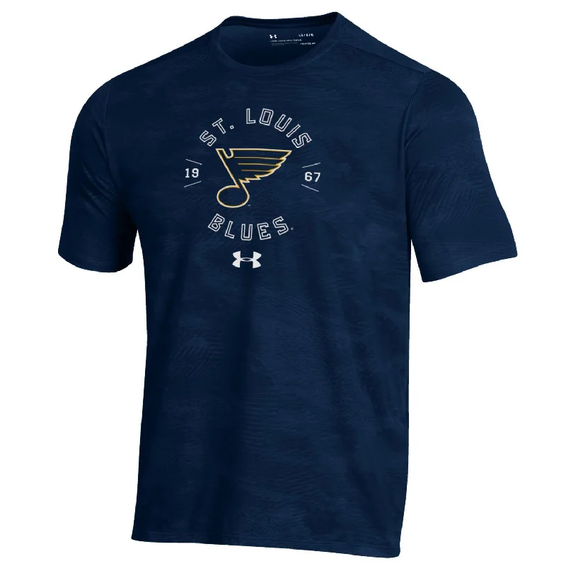 ST. LOUIS BLUES UNDER ARMOUR HELIX TEE - NAVY