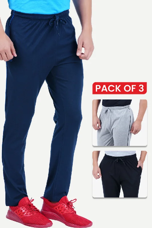 Track Pants - Jogging Bottoms For Mens Combo Pack Of 3 | Ariser