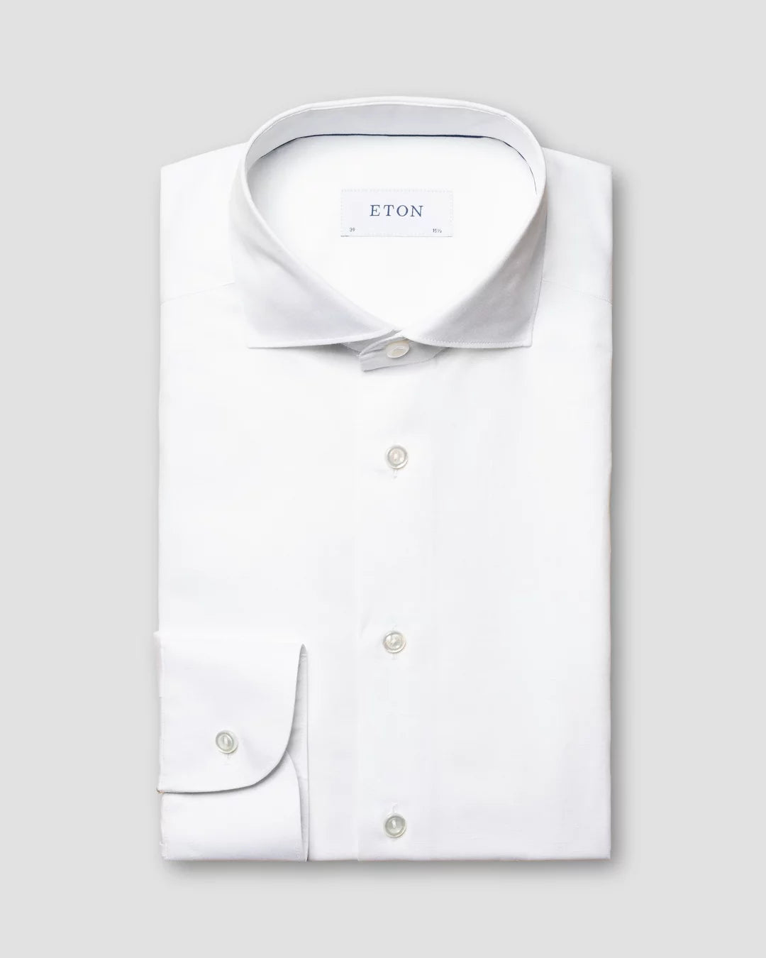 White Solid Elevated Cotton-Linen Slim Fit Shirt - ETON