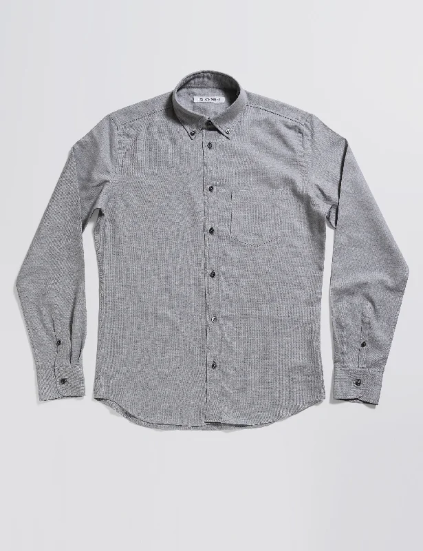 BKT10 Slim Casual Shirt in Cotton Cashmere Flannel - Winter Gray