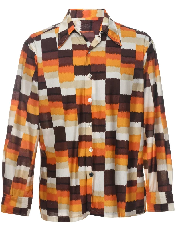 1970s Patterned Shirt - L