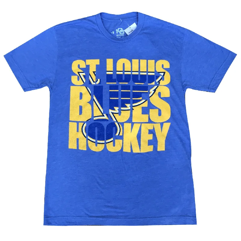 ST. LOUIS BLUES 108 STITCHES ST. LOUIS BLUES HOCKEY TEE- BLUE