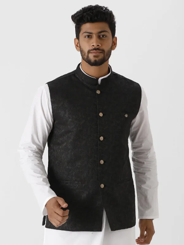 Men Fancy Ethnic Jacket Black