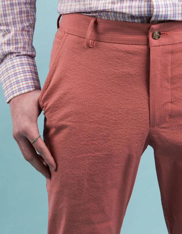 Seersucker Stretch - Coral | Chino