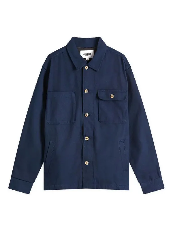 Heavy Twill Military Jacket- Navy