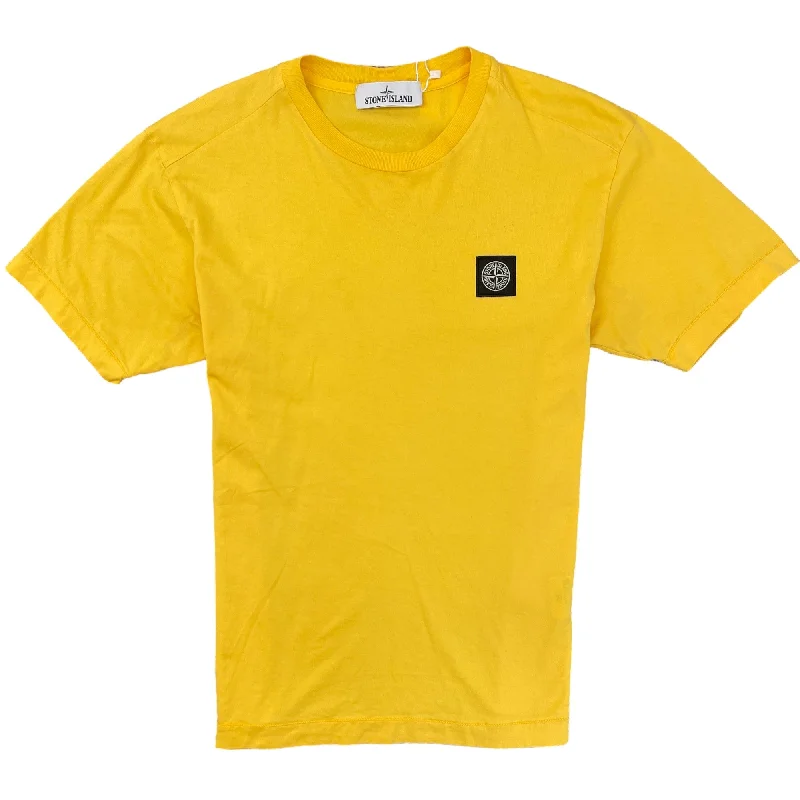 Men's Embroidered Logo T-Shirt Yellow Size S