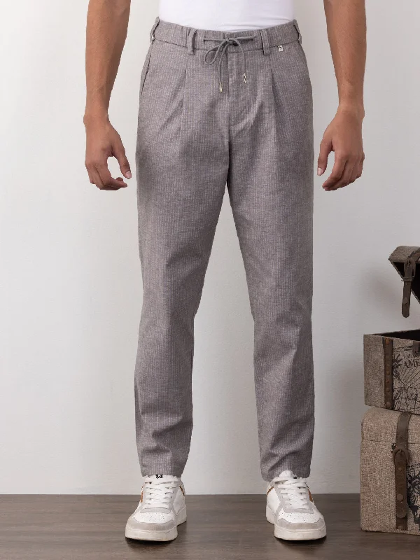 Grey Striped Loose pants