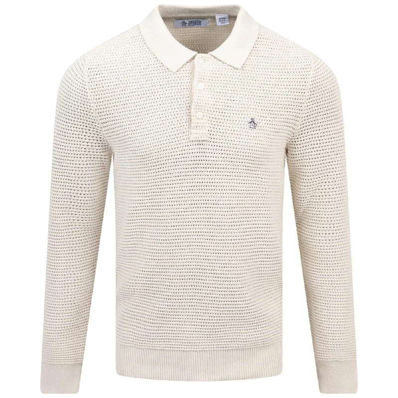 Cotton Mesh LS Polo Birch - AW24