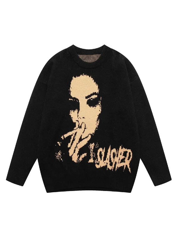 Thesupermade Vintage Portrait Knit Sweater